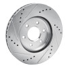 R1 2005-2025 Nissan Xterra Front Right Drilled & Slotted Silver Brake Rotor
