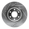 R1 2005-2025 Nissan Xterra Front Right Drilled & Slotted Silver Brake Rotor