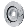 R1 2021-2025 Ford Mustang Mach-E Front Left Drilled & Slotted Silver Brake Rotor