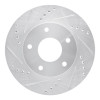 R1 1997-2005 Chevrolet Blazer Front Left Drilled & Slotted Silver Brake Rotor