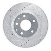 R1 2019-2025 Mazda 3 Front Left Drilled & Slotted Silver Brake Rotor