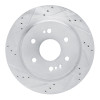 R1 2019-2025 Cadillac Escalade ESV Rear Left Drilled & Slotted Silver Brake Rotor