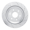 R1 2019-2025 Cadillac Escalade ESV Rear Left Drilled & Slotted Silver Brake Rotor