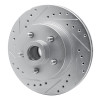 R1 1987-1990 Dodge Dakota RWD Front Left Drilled & Slotted Silver Brake Rotor