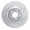 R1 2021-2025 Hyundai Santa Cruz Front Right Drilled & Slotted Silver Brake Rotor