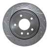 R1 1995-2006 Jaguar VanDEN PLAS Rear Left Drilled & Slotted Silver Brake Rotor