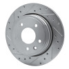R1 1995-2006 Jaguar VanDEN PLAS Rear Left Drilled & Slotted Silver Brake Rotor