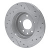 R1 1995-2006 Jaguar VanDEN PLAS Rear Left Drilled & Slotted Silver Brake Rotor