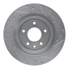 R1 1995-2006 Jaguar VanDEN PLAS Rear Left Drilled & Slotted Silver Brake Rotor