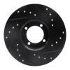 R1 74-79 Lotus Eclat Front Left Drilled & Slotted Black Brake Rotor