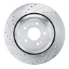 R1 2017-2019 Genesis G90 Rear Left Drilled & Slotted Silver Brake Rotor