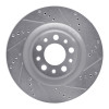 R1 2017-2025 Alfa Romeo Stelvio Rear Right Drilled & Slotted Silver Brake Rotor