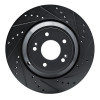 R1 18-23 Genesis G70 Rear Right Drilled & Slotted Black Brake Rotor