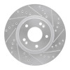 R1 2020-2025 Hyundai Elantra Front Right Drilled & Slotted Silver Brake Rotor