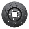 R1 2001-2003 Volkswagen EuroVan Rear Right Drilled & Slotted Black Brake Rotor