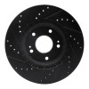 R1 15-25 Hyundai Kona Front Right Drilled & Slotted Black Brake Rotor