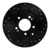R1 16-22 Hyundai Tucson Rear Right Drilled & Slotted Black Brake Rotor
