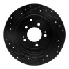 R1 16-22 Hyundai Tucson Rear Right Drilled & Slotted Black Brake Rotor