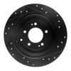 R1 16-22 Hyundai Tucson Rear Left Drilled & Slotted Black Brake Rotor