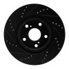 R1 10-13 Hyundai Santa Fe Front Right Drilled & Slotted Black Brake Rotor