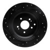 R1 07-12 Hyundai Veracruz Rear Right Drilled & Slotted Black Brake Rotor
