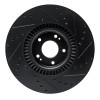 R1 20-25 Hyundai Palisade Front Left Drilled & Slotted Black Brake Rotor