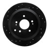 R1 07-12 Hyundai Veracruz Rear Left Drilled & Slotted Black Brake Rotor