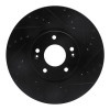 R1 07-12 Hyundai Veracruz Front Right Drilled & Slotted Black Brake Rotor