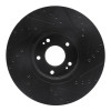R1 07-12 Hyundai Veracruz Front Left Drilled & Slotted Black Brake Rotor