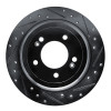 R1 17-25 Hyundai Tucson Rear Right Drilled & Slotted Black Brake Rotor