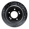 R1 17-25 Hyundai Nexo Rear Left Drilled & Slotted Black Brake Rotor