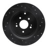 R1 07-09 Hyundai Santa Fe Rear Left Drilled & Slotted Black Brake Rotor