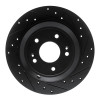 R1 18-23 Genesis G70 Rear Right Drilled & Slotted Black Brake Rotor ECB-21041R