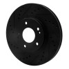 R1 01-06 Hyundai Santa Fe Front Left Drilled & Slotted Black Brake Rotor
