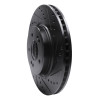 R1 18-23 Genesis G70 Front Right Drilled & Slotted Black Brake Rotor
