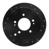 R1 01-16 Hyundai Santa Fe Rear Right Drilled & Slotted Black Brake Rotor