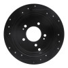 R1 01-16 Hyundai Santa Fe Rear Right Drilled & Slotted Black Brake Rotor