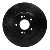 R1 18-23 Genesis G70 Front Left Drilled & Slotted Black Brake Rotor
