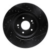 R1 18-23 Genesis G70 Front Left Drilled & Slotted Black Brake Rotor