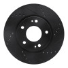 R1 01-05 Hyundai Santa Fe Front Right Drilled & Slotted Black Brake Rotor