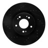R1 09-11 Hyundai Genesis Sedan Front Left Drilled & Slotted Black Brake Rotor