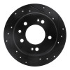 R1 09-16 Hyundai Tucson Rear Right Drilled & Slotted Black Brake Rotor