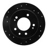 R1 09-16 Hyundai Tucson Rear Left Drilled & Slotted Black Brake Rotor