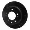 R1 09-16 Hyundai Tucson Rear Left Drilled & Slotted Black Brake Rotor