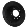 R1 09-16 Hyundai Tucson Rear Left Drilled & Slotted Black Brake Rotor
