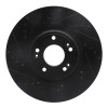 R1 09-14 Hyundai Genesis Sedan Front Left Drilled & Slotted Black Brake Rotor