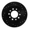 R1 07-08 Hyundai Tiburon Rear Right Drilled & Slotted Black Brake Rotor