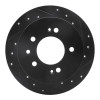 R1 07-10 Hyundai Elantra Rear Right Drilled & Slotted Black Brake Rotor