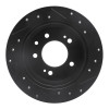 R1 07-10 Hyundai Elantra Rear Left Drilled & Slotted Black Brake Rotor