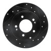 R1 05-20 Hyundai Azera Rear Right Drilled & Slotted Black Brake Rotor